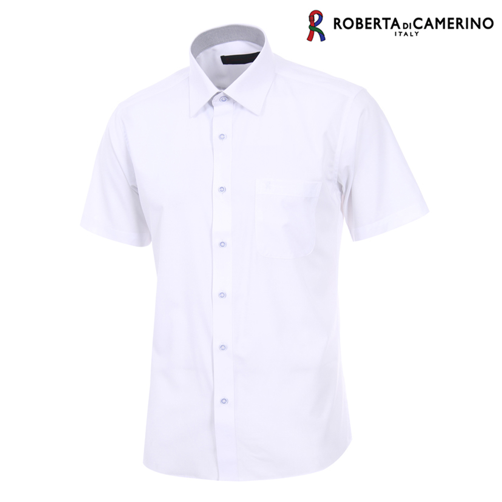 로베르타디까메리노 남성 일반핏 반팔 폴리스판 도비 셔츠 RL2-307-1
