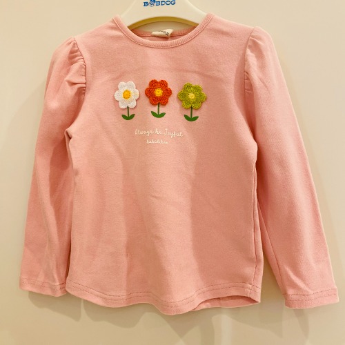 리틀밥독 여아 쓰리 꽃 티셔츠 H223MTS08