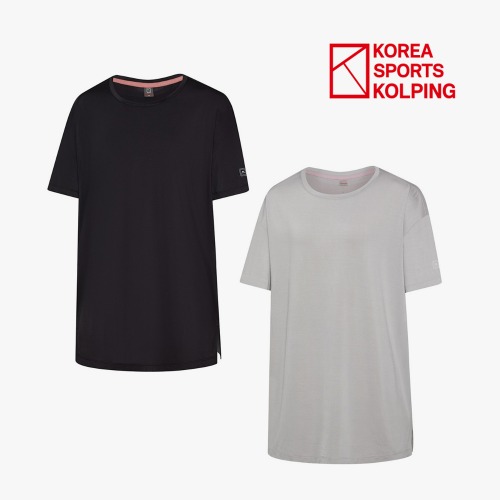 콜핑 여성 라운드 티셔츠 오버핏 냉감원단 에센샬 KTT4882W