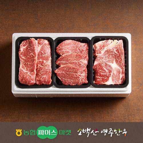 농협영주한우 [냉장] 실속 가족 3종 구이세트1호 (등심/안심/채끝) / 1.2kg